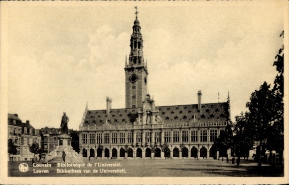 KP Louvain Leuven Brabancja Flamandzka, Biblioteka Uniwersytecka, Pomnik, Leuven
