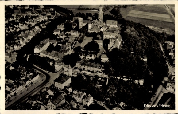 Postcard Friedberg in Hesse, aerial view of Hesse, sights, city view
