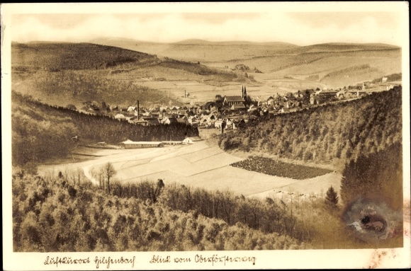 Postcard Hilchenbach in Westphalia, view from Oberförstersweg