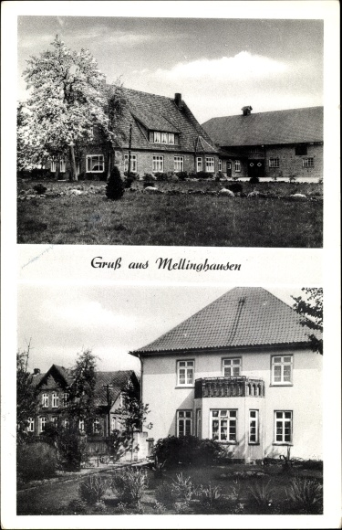 Postcard Mellinghausen in Lower Saxony, homestead, residential building