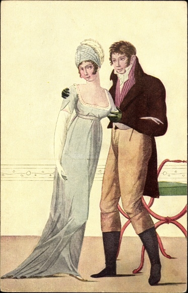 Artist PC Hamburg costume in 1802, married couple, March celebration Hamburg 1913