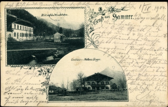 Postcard Hammer Fischbachau am Schliersee, Wendelstein, inn