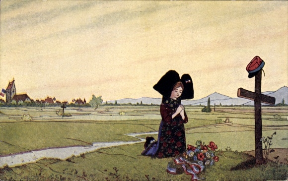 Artist PC Hansi, Jean Jacques Waltz, The Prayer of Alsace, grave