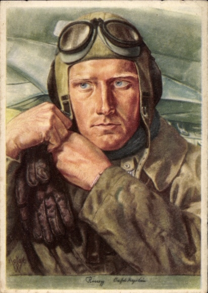 Artist Postcard Willrich, Wolfgang, reconnaissance pilot, VDA