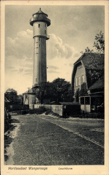 Postcard Wangerooge in Friesland, lighthouse, Robbenstraße