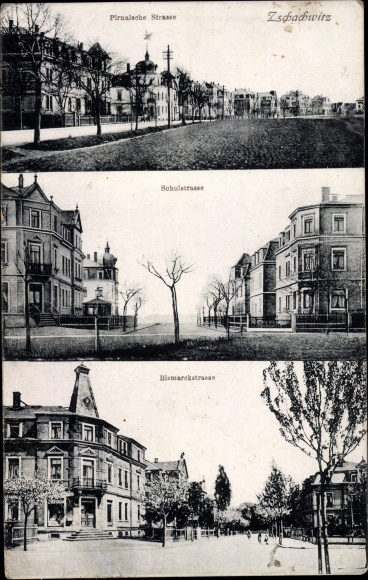 Ak Dresden Leuben Großzschachwitz Zschachwitz, Pirnaische Strasse, Schulstrasse, Bismarckstrasse