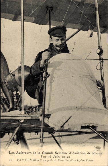 PC Rouen Seine Maritime, Grande Semaine d'Aviation 1910, Van Den Born, biplan Voisin