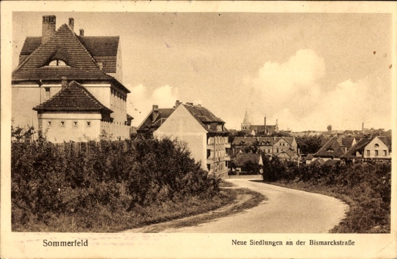 Postcard Sommerfeld Kremmen in Brandenburg, new settlements on Bismarckstrasse
