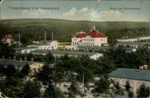 Postcard Königsbrück in Upper Lusatia, military training area, officers' mess, military building