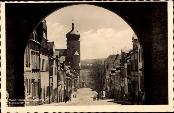 Postcard Marienberg in the Ore Mountains of Saxony, Zschopauer Tor