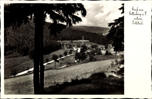 Postcard Gottesberg Tannenbergsthal in Vogtland, lower district