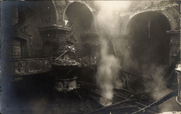 Foto Ak Lindau am Bodensee Schwaben, Kirche, Brand 1922