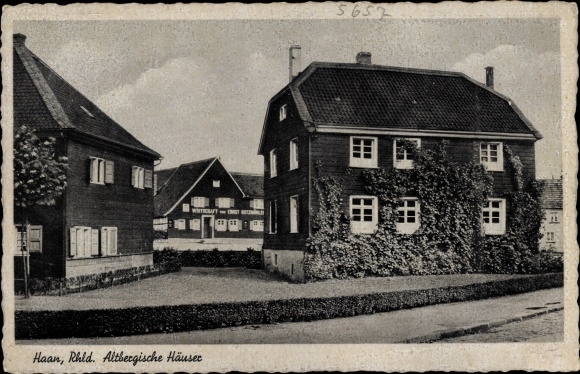 Postcard Haan in the Rhineland, Altbergische houses, economy