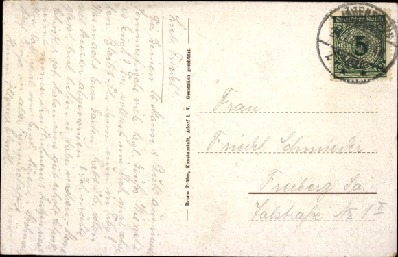Postcard Jägersgrün Tannenbergsthal in Vogtland, general view
