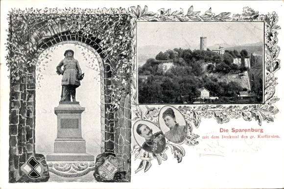 Ak Bielefeld, Sparrenberg, Sparrenburg, Denkmal des gr. Kurfürsten, Kaiserpaar