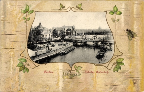 Passepartout Ak Berlin Tiergarten Moabit, Lehrter Bahnhof