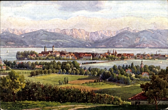 Artist PC Marschall, V., Lindau on Lake Constance Swabia, panorama