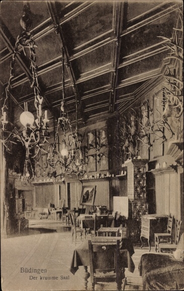Postcard Büdingen in Hesse, the crooked hall