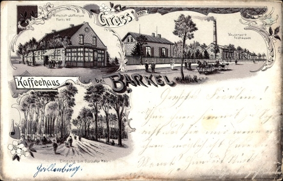 Chromo-Litho Barkel Schortens in Friesland, coffee house, waterworks