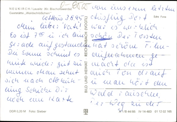 Postcard Neukirch in der Lausitz, Gaststätte Waldschlösschen