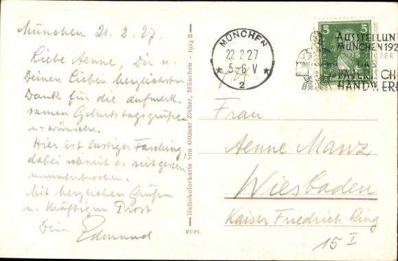 Kunstenaar Ak Engelhard, POE, München, Münchner Kindl