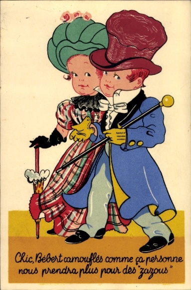The artist Postcard Bebert disguises himself in such a way that no one will think we are stupid anymore