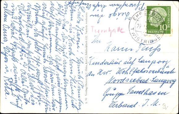 PC Ehrenburg in Lower Saxony, street section, gymnasium, Sulingen coat of arms