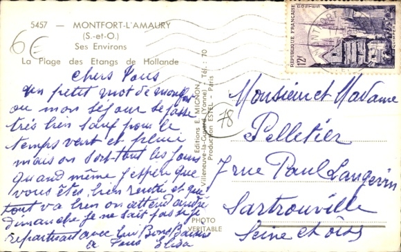 Postcard Montfort l'Amaury Mère Yvelines, Ses Environs, La Plage des Etangs de Hollande