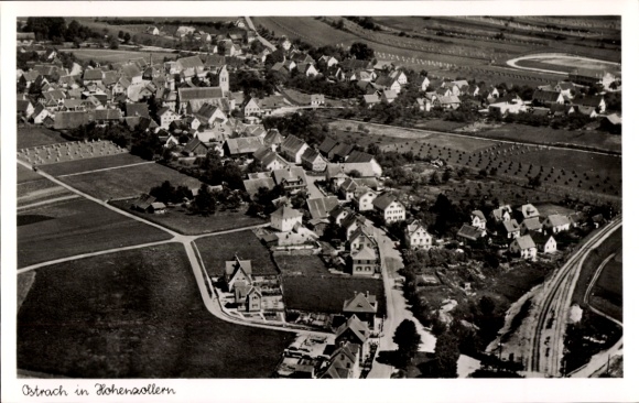Ak Ostrach in Oberschwaben, Fliegeraufnahme