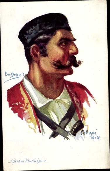 Artist Postcard Dupuis, Em., Nos Alliés, No 7, Monténegrine Infantry
