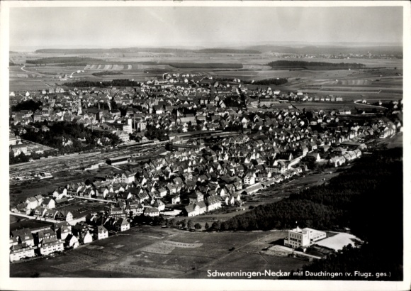 Ak Schwenningen am Neckar, luchtfoto, Dauchingen
