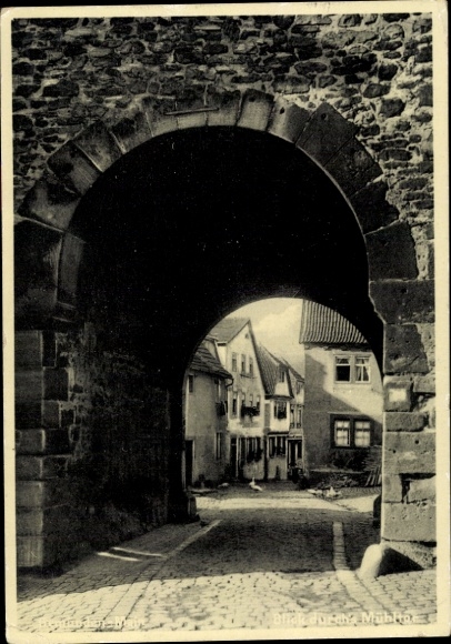 Postcard Gemünden am Main Lower Franconia, Mühltor