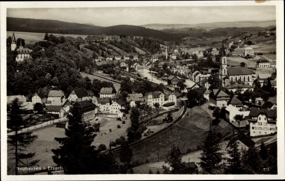 Ak Neuhausen Erzgebirge, Ortsansicht mit Kirche