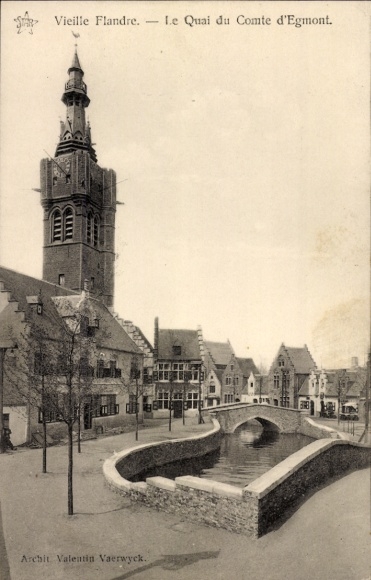 Postcard Gent Gent East Flanders, World Exhibition 1913, Quai du Comte d'Egmont