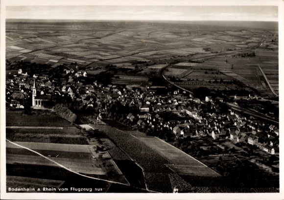 Postcard Bodenheim in Rheinhessen, aerial photograph