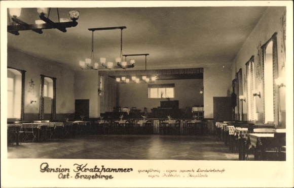 Photo Postcard Kratzhammer Altenberg in the Erzgebirge, Pension Kratzhammer, hall