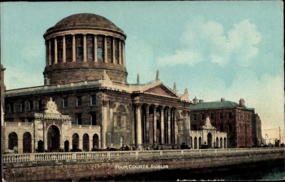 KP Dublin Irlandia, Four Courts, wspaniała architektura, nadrzecze, budynek