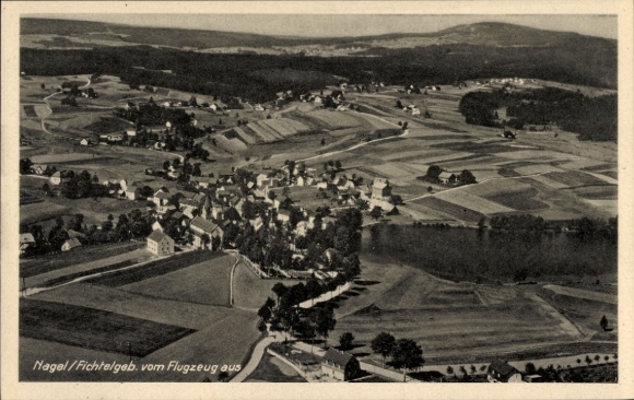 Postcard Nagel in the Fichtelgebirge Upper Franconia, aerial photograph