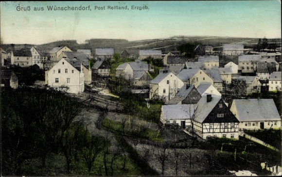 Ak Wünschendorf bei Reifland Pockau Lengefeld im Erzgebirge Sachsen,  Gesamtansicht