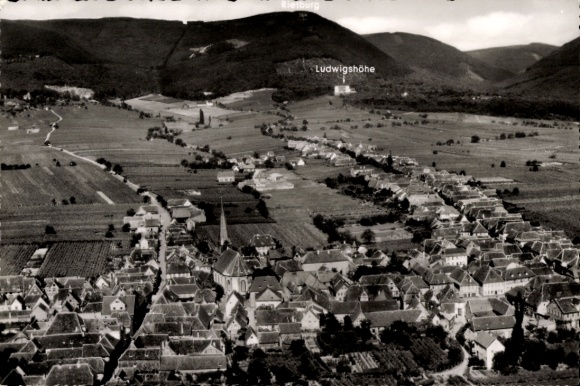 Postcard Rhodt unter Rietburg in the Palatinate, aerial photograph, Ludwigshöhe