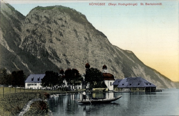 Postcard Königsee Königssee Upper Bavaria, Sankt Bartolomäi