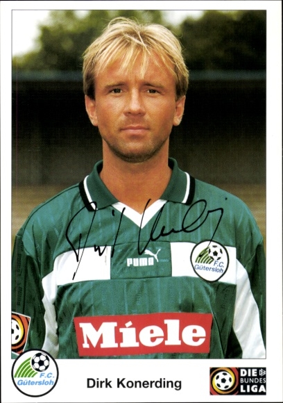 Autogrammkarte Fußballer Dirk Konerding, FC Gütersloh, Autogramm