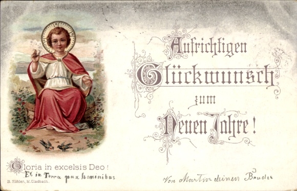 Chromo-Litho Happy New Year, Jesus as a child