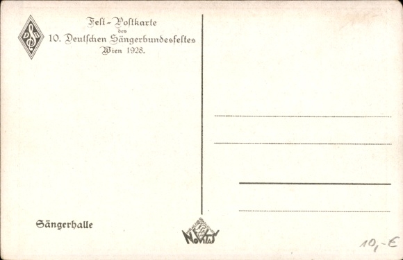 Artist Postcard Vienna, 10th German Singers' Festival 1928, Singers' Hall