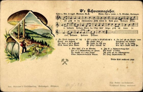 30 song cards, Anton Günther