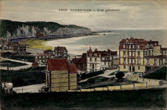 Ak Pourville Seine Maritime, Gesamtansicht