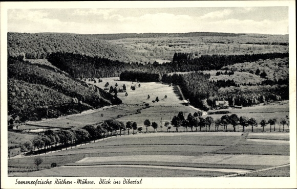 Postcard Rüthen in Westphalia, view of the Biebertal