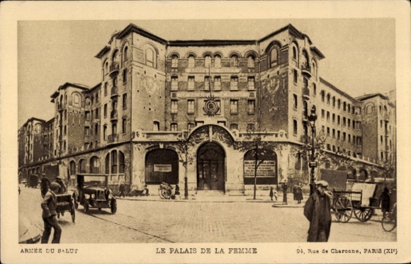 Postcard Paris XI, The Women's Palace, Rue de Charonne, Salvation Army