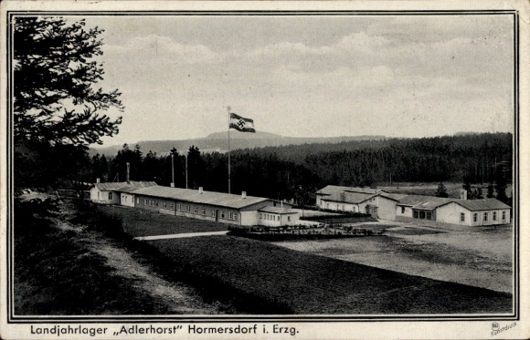 Postcard Hormersdorf Zwönitz in the Ore Mountains Saxony, Landjahrlager Adlerhorst