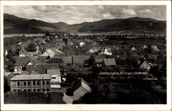 Postcard Denzlingen im Breisgau, general view, Glottertal